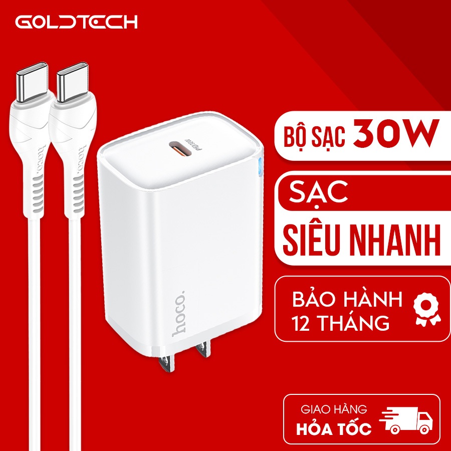 Củ sạc nhanh 30W PPS Hoco DMC10 cổng ra Type-C Bộ sạc nhanh 30W sạc siêu nhanh dành cho iphone 15 16
