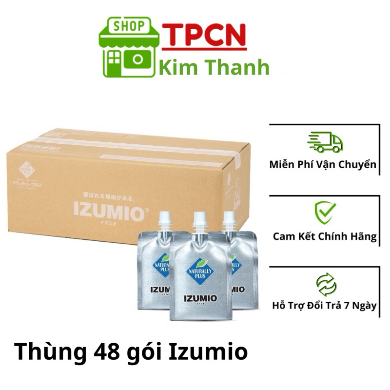 Thùng 48 Gói Nước Uống Izumio 200ml Nhật Bản, nước uống giàu hydro.