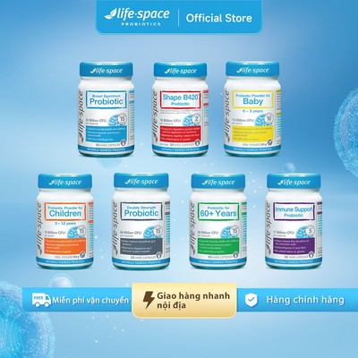 Men vi sinh Life Space Shape B420 Probiotic, Adult Broad Spectrum, Baby, Double Strength, 60+Years & Children