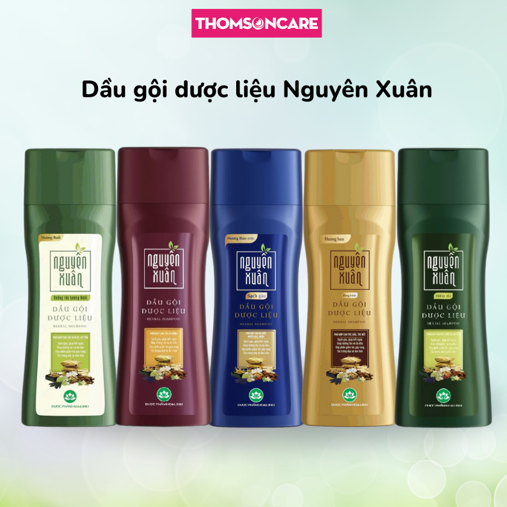 Dầu gội Nguyên Xuân từ thảo dược, từ bưởi, bồ kết, ngăn rụng tóc, hết gàu, giảm ngứa