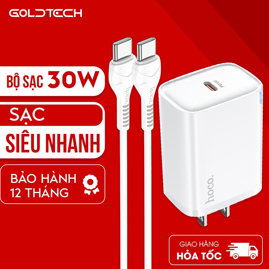 Củ sạc nhanh 30W PPS Hoco DMC10 cổng ra Type-C Bộ sạc nhanh 30W sạc siêu nhanh dành cho iphone 15 16