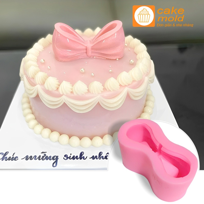 Khuôn silicon hình nơ to 3D mã N112