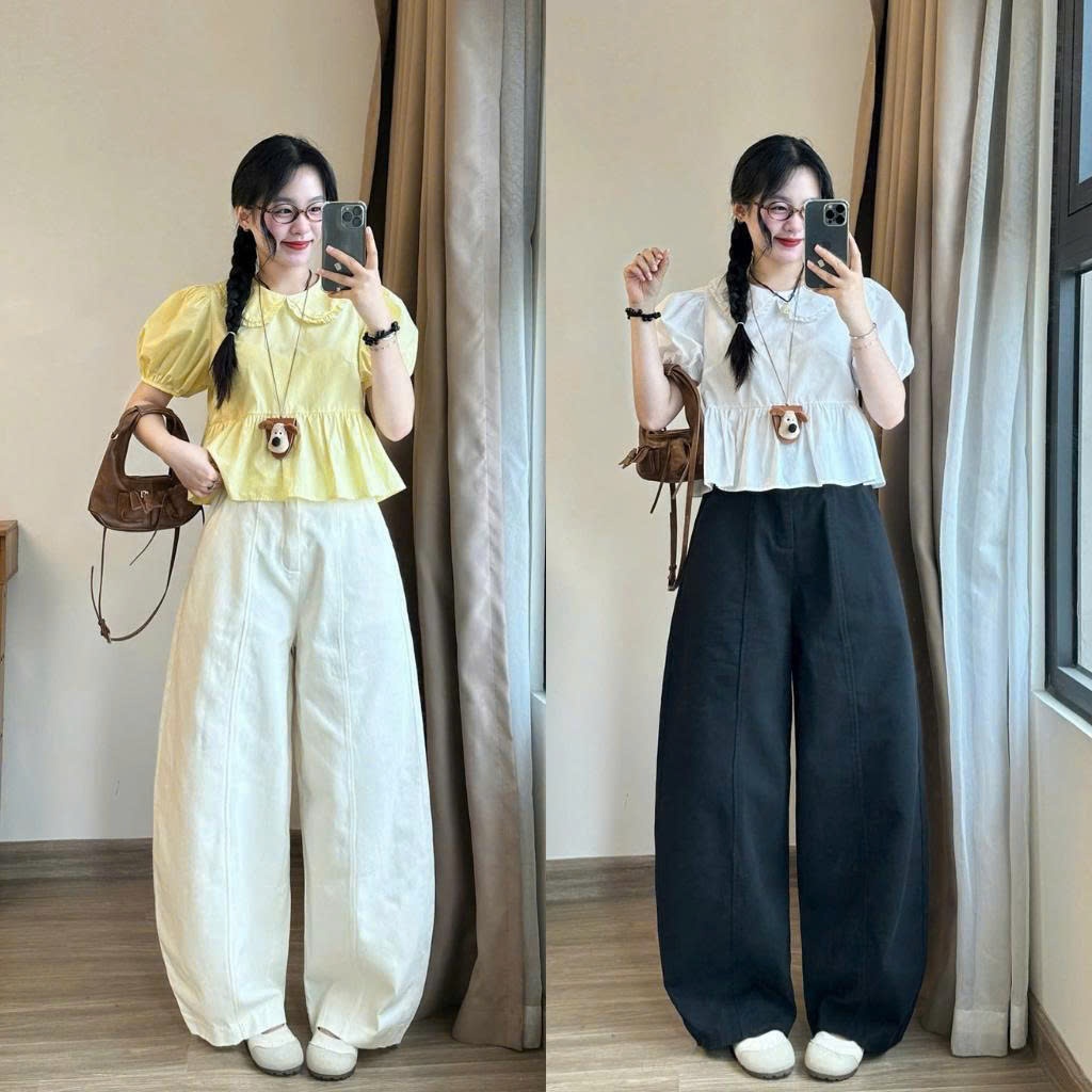 Quần Kaki Dáng Suông Ống Rộng Nữ 247Store Chun Sau Basic Mặc Đi Học Đi Làm Đi Chơi | BigBuy360 - bigbuy360.vn