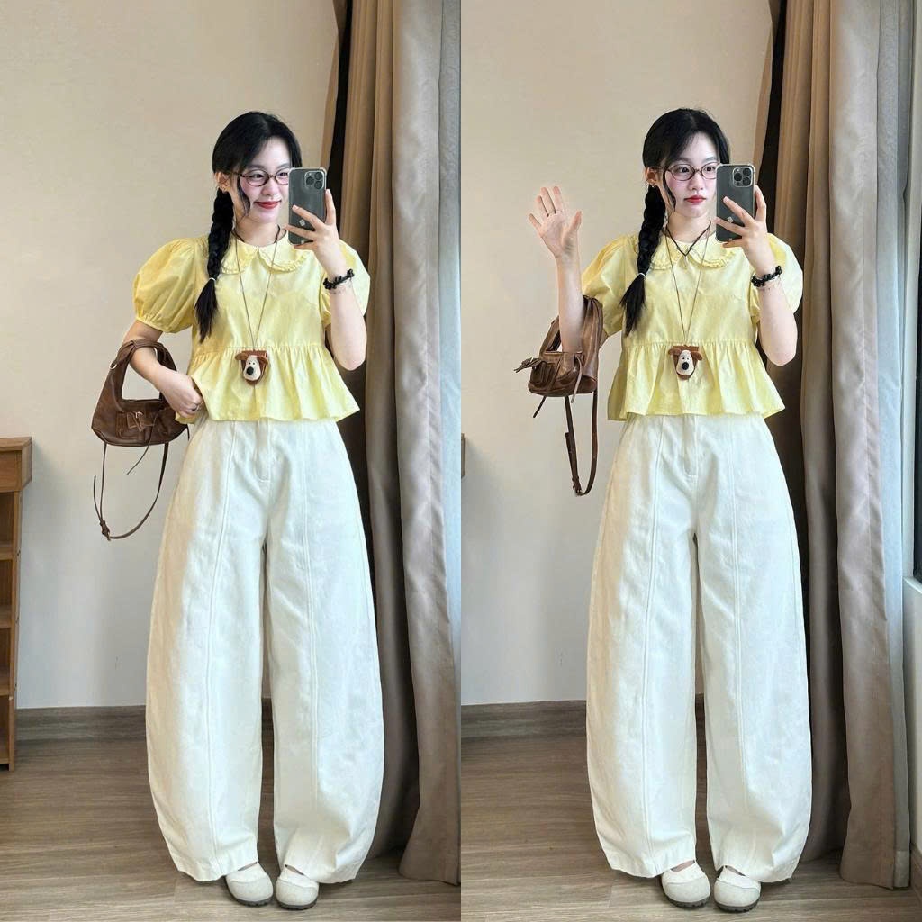 Quần Kaki Dáng Suông Ống Rộng Nữ 247Store Chun Sau Basic Mặc Đi Học Đi Làm Đi Chơi | BigBuy360 - bigbuy360.vn