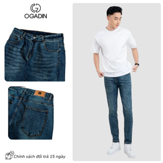  Quần Jeans Nam - Jean Basic Slim OGADIN Co Giãn Tốt Không Bai Xù Form Trẻ Trung OGADIN OQJ003 