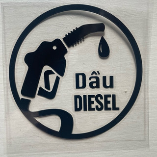 Tem  dán nắp bình xăng, dầu  Diesel