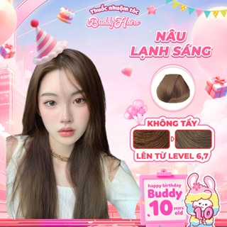 Thuốc nhuộm tóc Nâu Lạnh Sáng, Nâu Lạnh, Nâu Trà Sáng không cần dùng Thuốc tẩy tóc Buddyhairs, Buddyhair, Buddy.hairs
