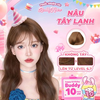 Thuốc nhuộm tóc Nâu Tây Lạnh không cần dùng Thuốc tẩy tóc BuddyHairs, Buddy.hairs, Buddyhair