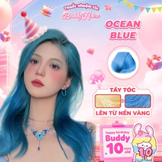 Thuốc nhuộm tóc màu OCEAN BLUE thuốc nhuộm tóc cao cấp, kem nhuộm tóc tại nhà Buddyhairs tặng kèm dụng cụ