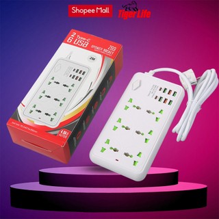  Ổ cắm điện thông minh đa năng Tigerlife TG01 2500w  có cổng sạc USB và type C dây 2M 