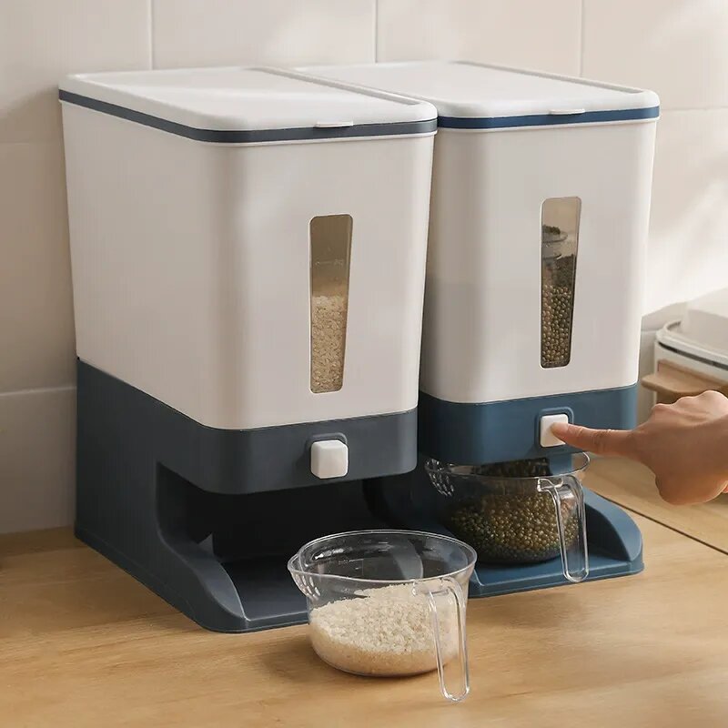 Thùng đựng gạo 10/20kg, thùng gạo Việt Nhật có thiết kế nút ấn tiện lợi Đức Huỳnh DN468