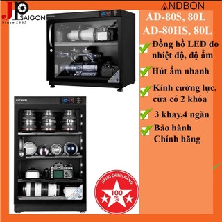  TỦ CHỐNG ẨM MÁY ẢNH ANDBON 80  Lít . AD-80S. AD-80HS 