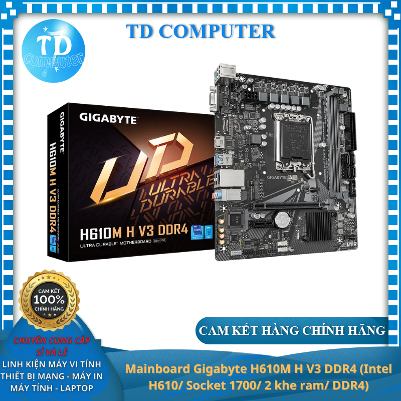 Mainboard Gigabyte H610M H V3 DDR4 (Intel H610/ Socket 1700/ 2 khe ram/ DDR4) - Hàng chính hãng