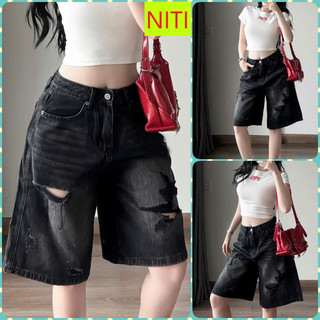   NCDM4268  QUẦN JEANS NGỐ LỬNG NỮ LƯNG CAO RÁCH CÀO ĐÙI MÀU XÁM ĐẬM LAI CUỐN SIÊU MÁT MẺ CÁ TÍNH CHẤT CHƠI 