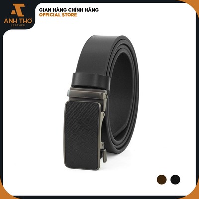 Thắt lưng tự động bản nhỏ 3.2cm SMT35-04, chất da bò nguyên tấm bền bỉ, bảo hành 03 năm, Anh Tho Leather