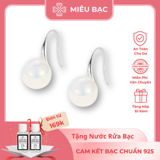  Bông tai bạc nữ Miêu Bạc Hạt châu móc câu chất liệu bạc 925 thời trang phụ kiện trang sức B400261 