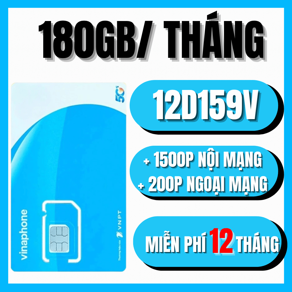 Sim Vinaphone VD149 – Ưu Đãi Khủng 6GB/Ngày, Gọi Nội Ngoại Mạng Free, Miễn Phí Trọn 12 Tháng