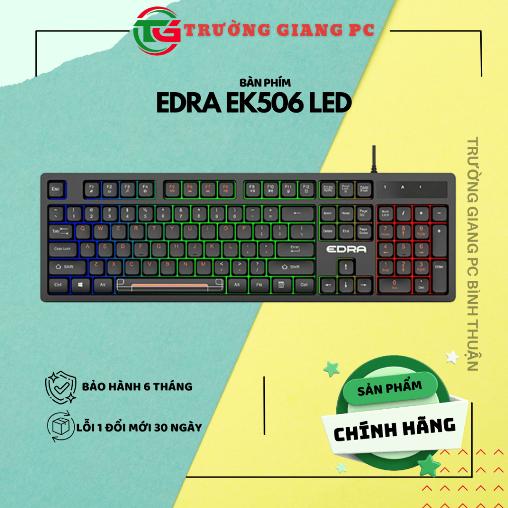 Bàn phím chơi game giả cơ EDRA EK506 LED - new bảo hành chính hãng