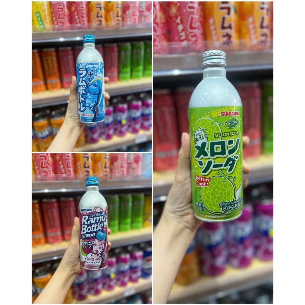 Nước soda có ga Sangaria nhiều vị chai nhôm 500ml