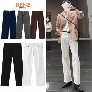  JEANS TRẮNG ĐEN BAGGY - QUẦN JEANS KAKI TRẮNG ĐEN  FORM BAGGY  ỐNG RỘNG CHẤT DÀY BASIC UNISEX jeans trắng nam nữ HALO 