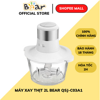 Máy xay thịt đa năng 2L Bear QSJ-C03A1 (SB-MA02L), 300W, cối thủy tinh, xay tỏi ớt củ, BH 18 Tháng