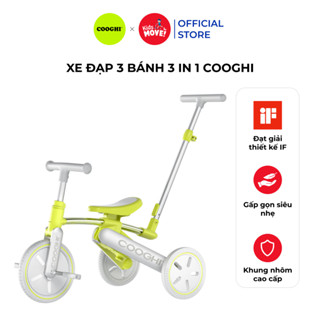  Xe đạp 3 bánh 3in1 Cooghi cho bé 1-5 tuổi vừa làm xe thăng bằng và xe đẩy trẻ em cao cấp 