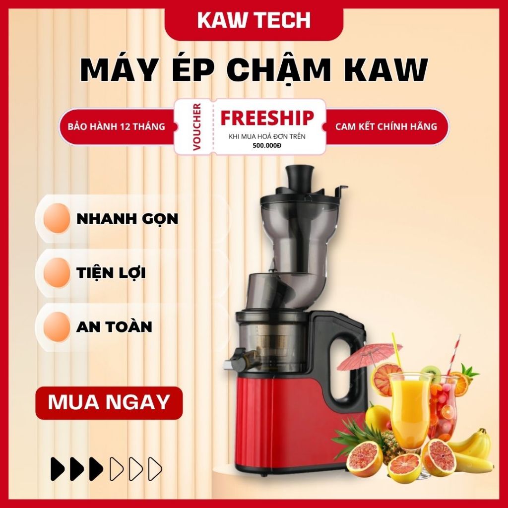 Máy Ép Chậm Công Nghiệp KAW k200, Ép Hoa Quả Trái Cây Giữ Trọn Dinh Dưỡng - BẢO HÀNH CHÍNH HÃNG