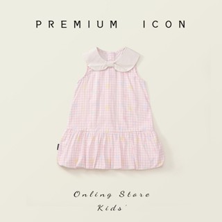 Váy mùa hè bé gái cổ nơ size 11-32kg hoạ tiết kẻ caro nhẹ nhàng