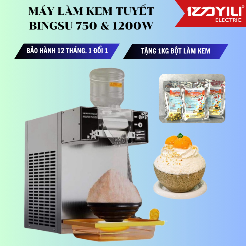 Máy làm kem Bingsu đá bào cao cấp, Chế biến kem tuyết Snowmaker Làm lạnh nhanh, An toàn cho sức khỏe. Bảo hành 12T