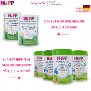   HSD 2026 - 2027  Sữa Bột HiPP Bò Organic Combiotic Số 1,2,3,4 Hộp 350g  800g Sữa Dê Lon 400g Cho Bé 