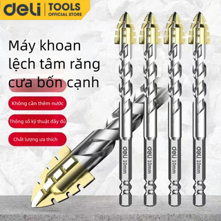  Bộ mũi khoan 4 cạnh lệch tâm Deli Đa năng - bê tông cho bê tông   thủy tinh 