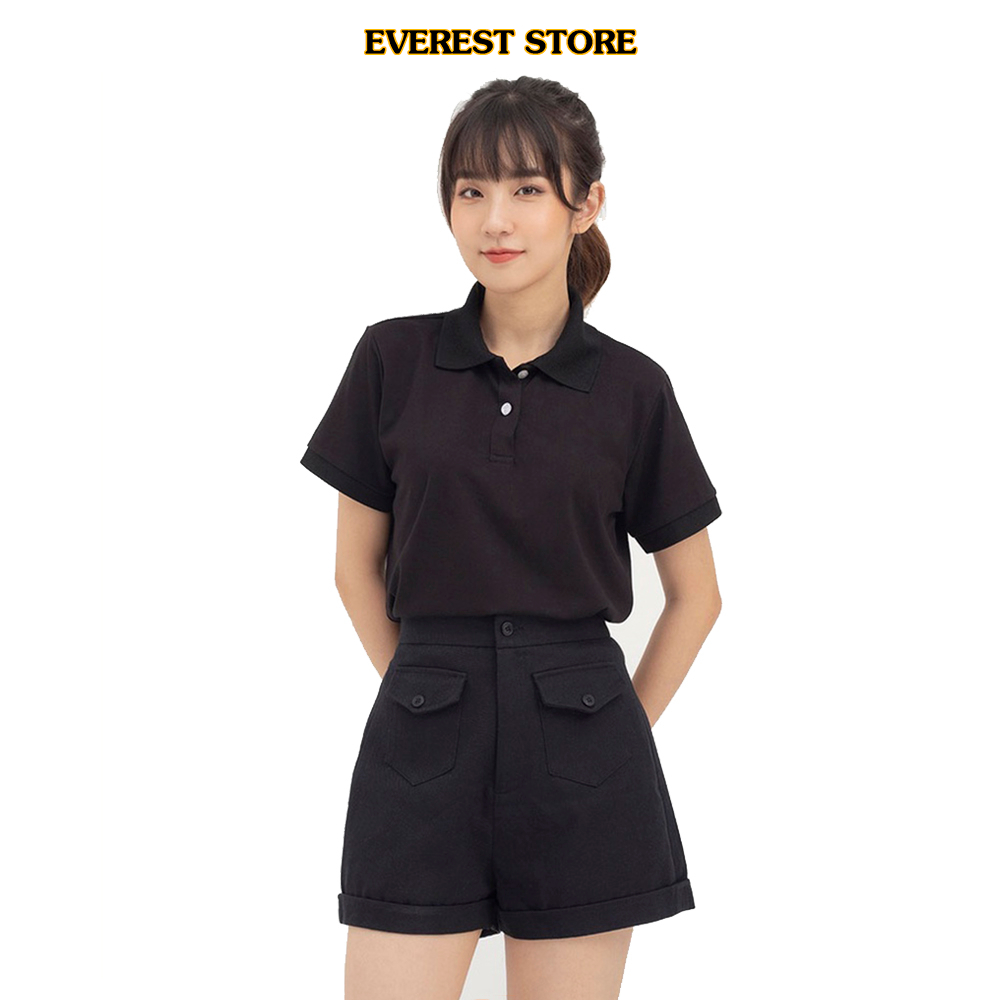 Áo thun nữ cá sấu có cổ polo thời trang Everest AoCasau 16 màu