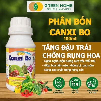 Phân Bón Vi Lượng Canxi Bo GreenHome, Chai 100ml , Giúp Kích Rễ , Chống Rụng Trái Non Trên Cây Trồng