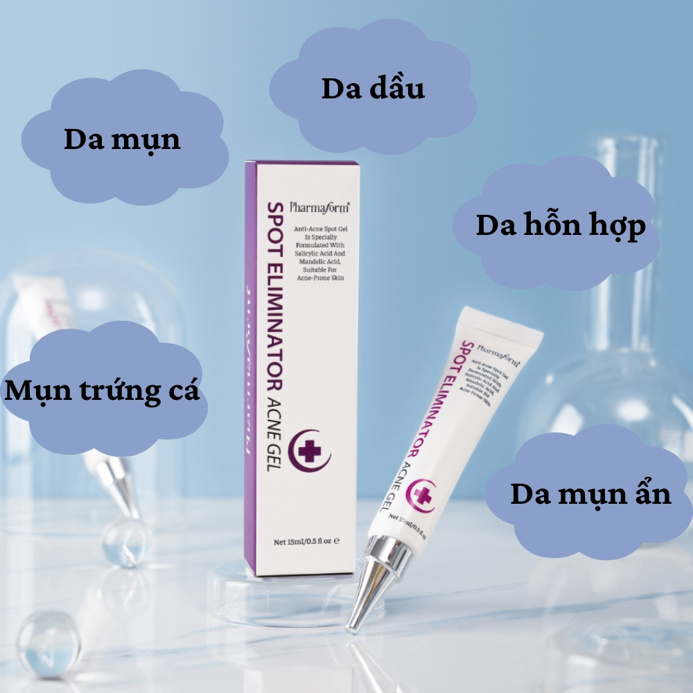 Ảnh 2 của Gel chấm mụn Pharmaform Spot Eliminator Acne Gel giảm mụn trứng cá và điều tiết bã nhờn