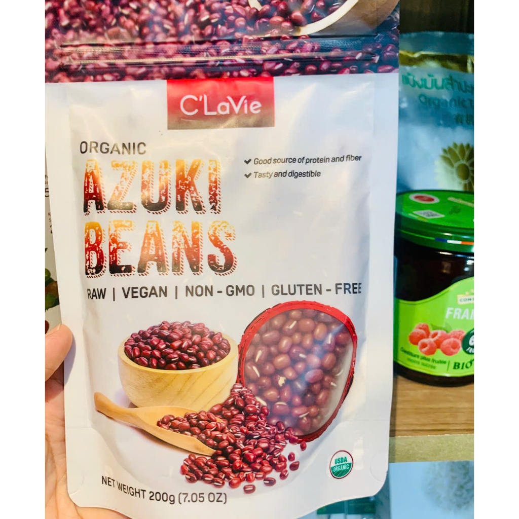 ORGANIC AZUKI BEANS 200GR/ ĐẬU ĐỎ AZUKI HỮU CƠ C’LAVIE 200G - RAW- VEGAN- NON GMO- GLUTEN FREE