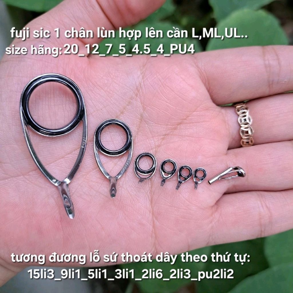 1 bộ khoen fuji sic 1 chân lun gắn cần L,UL...20_12_7_5_4.5_4_pu4