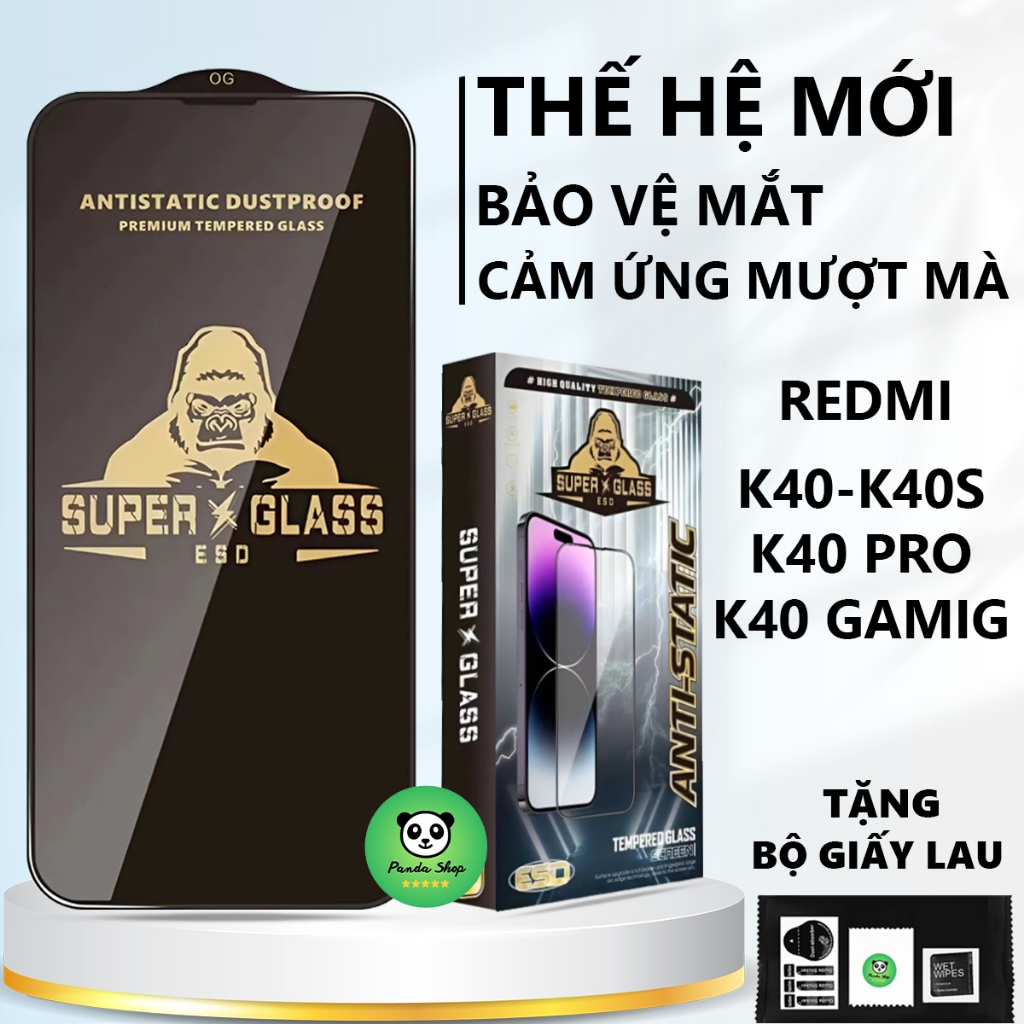 Kính cường lực cao cấp Redmi K40 / K40 PRO /K40S /K40 GAMING cảm ứng mượt mà, full màn-Panda