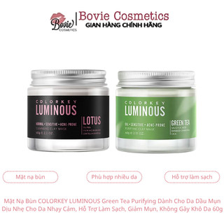  Mặt Nạ Bùn COLORKEY LUMINOUS Green Tea Purifying Dành Cho Da Dầu Mụn Dịu Nhẹ Cho Da Nhạy Cảm Hỗ Trợ Làm Sạch 