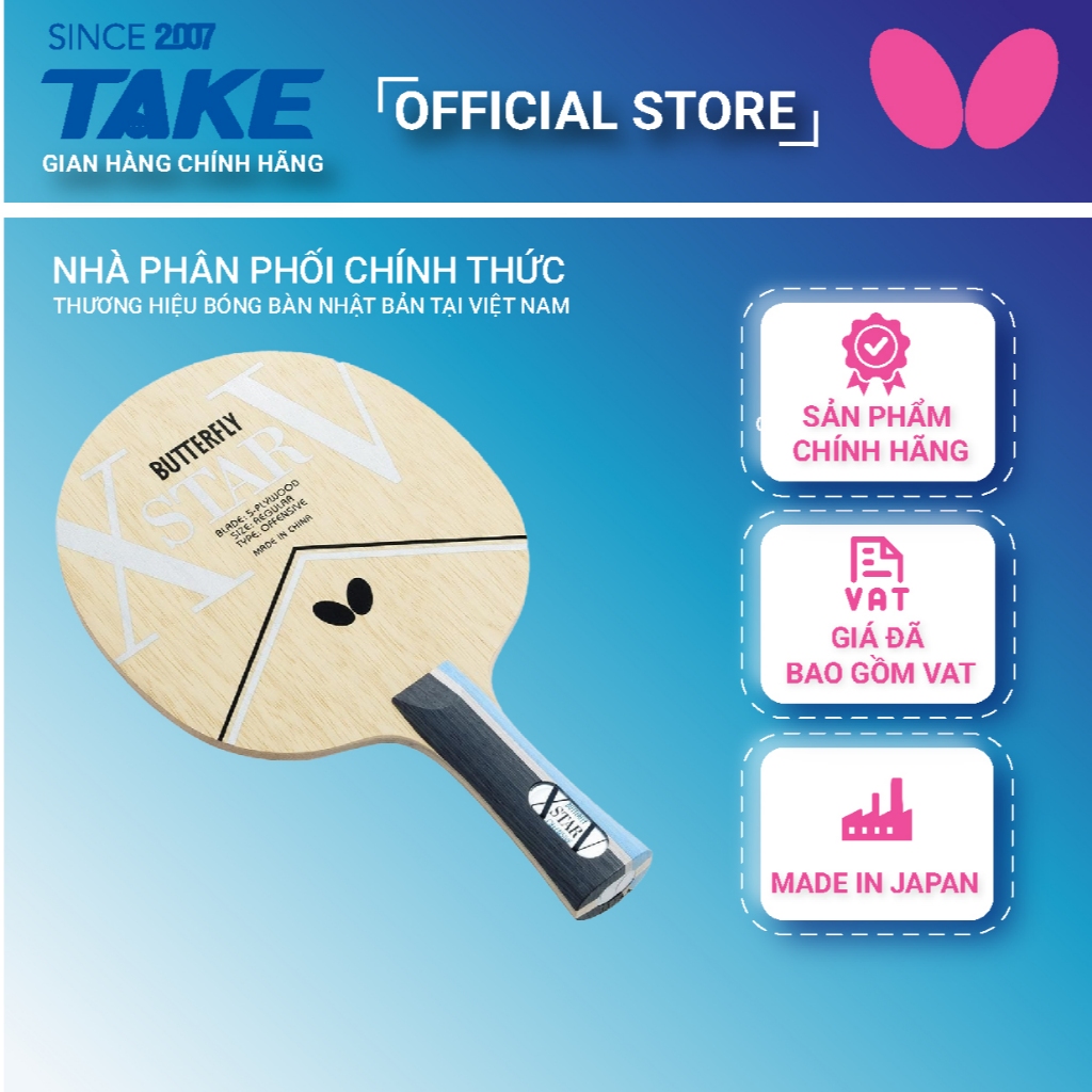 Cốt Vợt Bóng Bàn Butterfly XSTAR V Chính Hãng MADE IN JAPAN