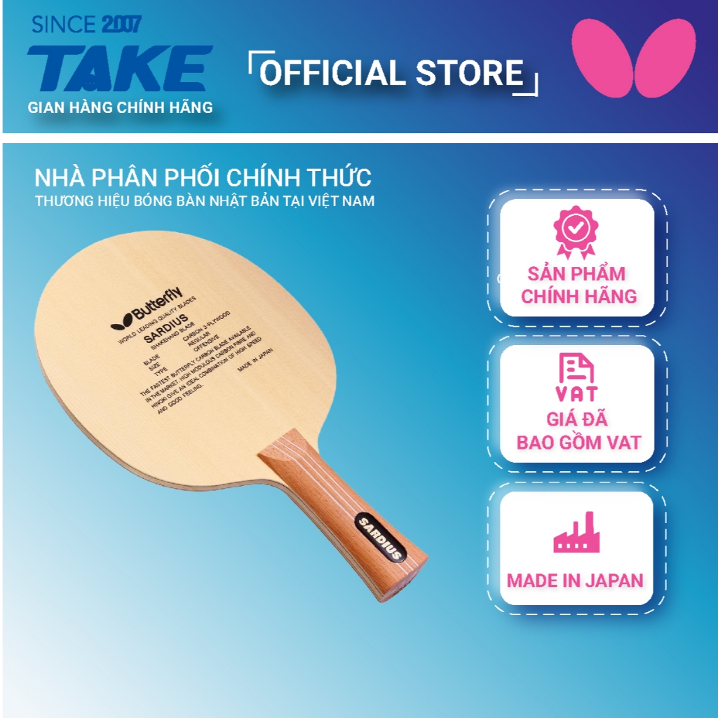 Cốt Vợt Bóng Bàn Butterfly SARDIUS Chính Hãng MADE IN JAPAN