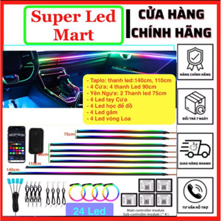  Đèn Led trang trí nội thất ô tô 24 Led Dài - Led viền trang trí nội thất ô tô - Bảng Full 