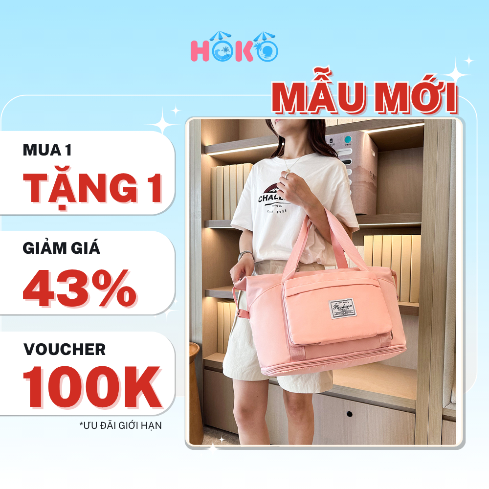 Túi xách du lịch 2 TẦNG HÀNG LOẠI I mẫu mới nhất túi vải dù siêu nhẹ đa năng gấp gọn chống nước tiện dụng HOKO