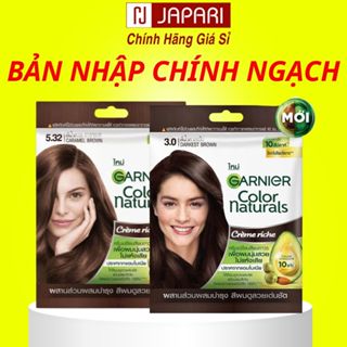 Thuốc Nhuộm Tóc Tại Nhà Garnier-Nhuộm Tóc Màu Caramel, Đen, Đỏ, Nâu Lạnh, Bạch Kim, Xám Khói-Japari