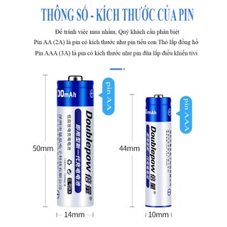 Bộ pin tiểu sạc Doublepow AA 1200mAh - Hàng chính hãng