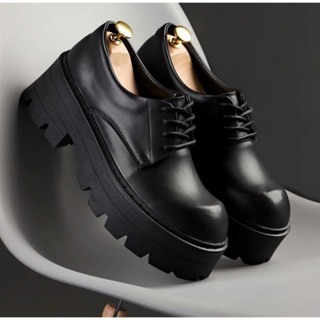 Giày Oxford Chucky Đế Cao 7cm Đen Size 39-44, giày công sở tăng chiều cao nam