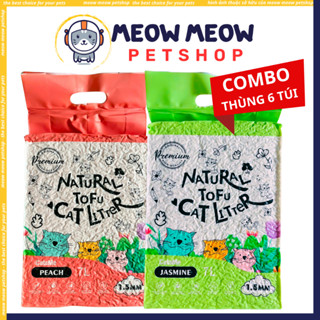 [COMBO THÙNG 6 TÚI] Cát đậu nành Natural CATSME PREMIUM Túi 7L khử mùi, vón tốt cho mèo