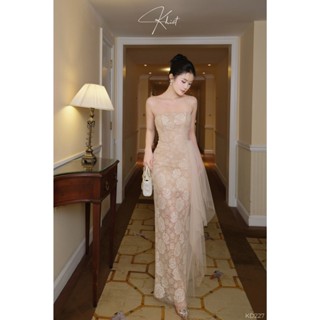  Đầm tiệc KHIẾT ren kim sa lấp lánh thiết kế phủ lưới form ôm quyến rũ KD227 