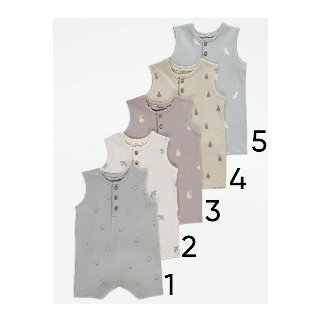 (Có tách lẻ) Rompers thun George bé trai sát nách tone màu pastel