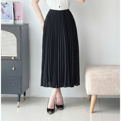 Chân Váy 𝐂𝐂𝐇𝐀𝐓 Dáng Xòe Dập Ly Chất Liệu Chiffon Mềm Mịn Cao Cấp 15CDH2023LT