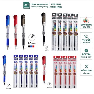 Combo bút Gel + 5 ngòi M&G luyện viết tiếng Trung Nhật Hàn (Nét 0.7mm)